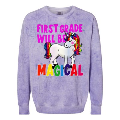 First Grade Will Be Magical Colorblast Crewneck Sweatshirt