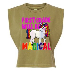 First Grade Will Be Magical Garment-Dyed Women's Muscle Tee