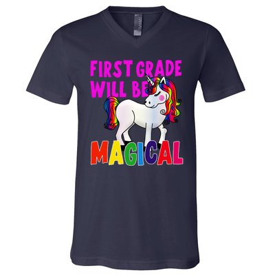 First Grade Will Be Magical V-Neck T-Shirt