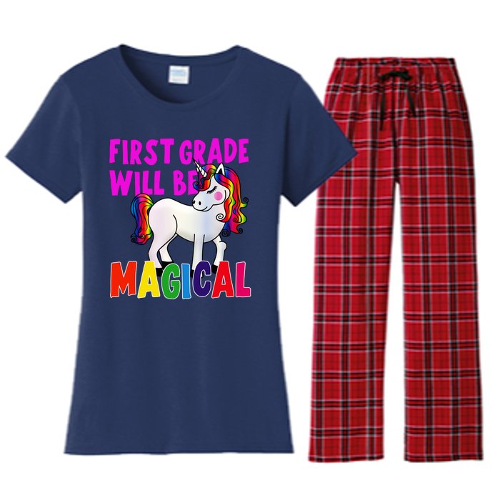 First Grade Will Be Magical Women's Flannel Pajama Set