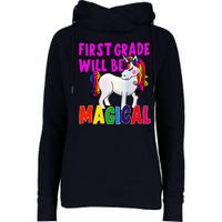 First Grade Will Be Magical Womens Funnel Neck Pullover Hood