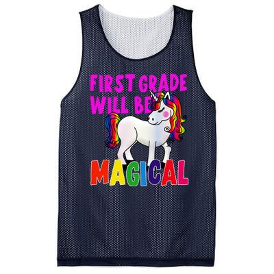 First Grade Will Be Magical Mesh Reversible Basketball Jersey Tank