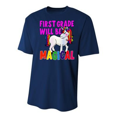First Grade Will Be Magical Youth Performance Sprint T-Shirt