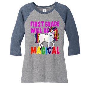 First Grade Will Be Magical Women's Tri-Blend 3/4-Sleeve Raglan Shirt