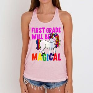 First Grade Will Be Magical Women's Knotted Racerback Tank