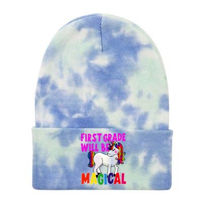 First Grade Will Be Magical Tie Dye 12in Knit Beanie