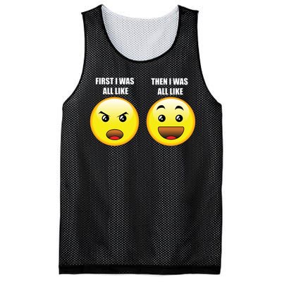 First I Was Like Emoji Faces Mesh Reversible Basketball Jersey Tank