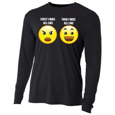 First I Was Like Emoji Faces Cooling Performance Long Sleeve Crew