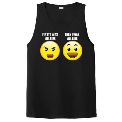 First I Was Like Emoji Faces PosiCharge Competitor Tank