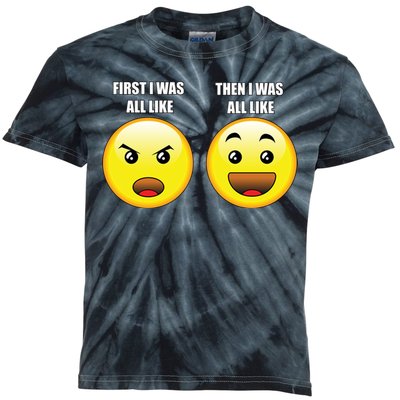 First I Was Like Emoji Faces Kids Tie-Dye T-Shirt