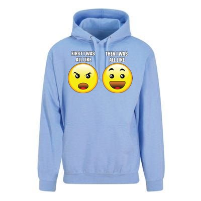 First I Was Like Emoji Faces Unisex Surf Hoodie