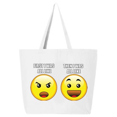 First I Was Like Emoji Faces 25L Jumbo Tote