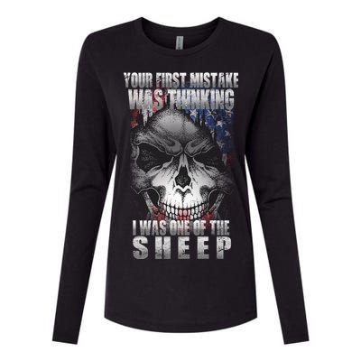 First Mistake Was Thinking I Was One Of the Sheep Womens Cotton Relaxed Long Sleeve T-Shirt