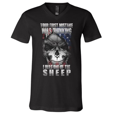 First Mistake Was Thinking I Was One Of the Sheep V-Neck T-Shirt