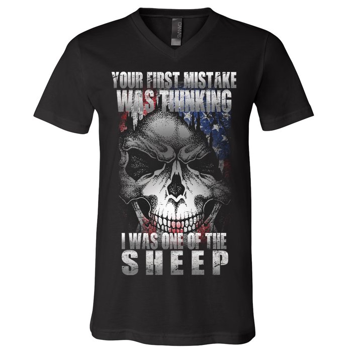 First Mistake Was Thinking I Was One Of the Sheep V-Neck T-Shirt