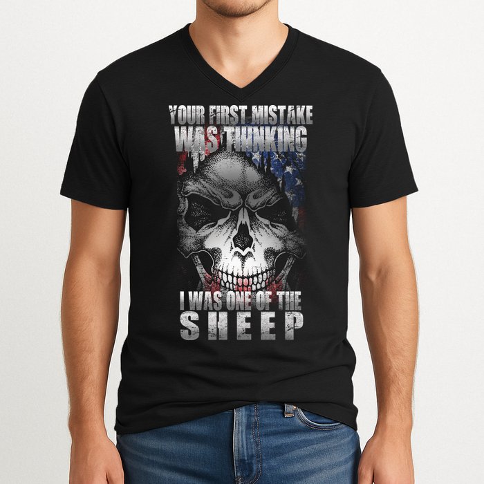 First Mistake Was Thinking I Was One Of the Sheep V-Neck T-Shirt