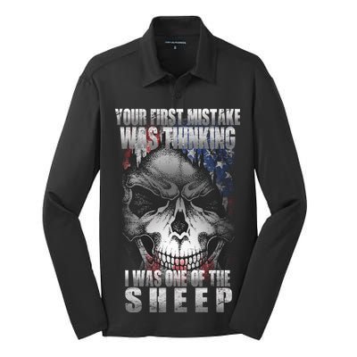 First Mistake Was Thinking I Was One Of the Sheep Silk Touch Performance Long Sleeve Polo