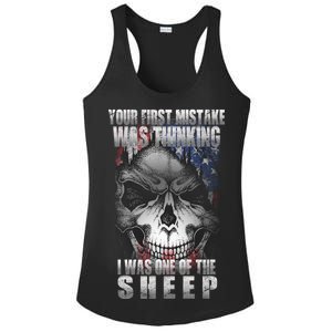 First Mistake Was Thinking I Was One Of the Sheep Ladies PosiCharge Competitor Racerback Tank