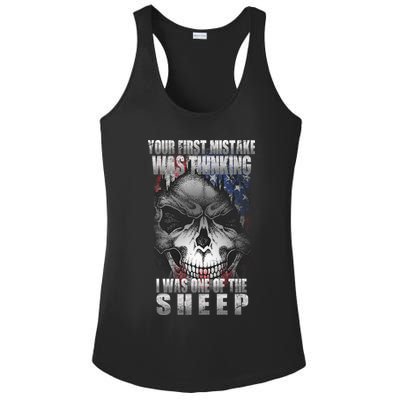 First Mistake Was Thinking I Was One Of the Sheep Ladies PosiCharge Competitor Racerback Tank