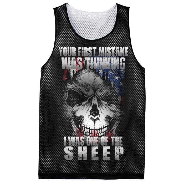 First Mistake Was Thinking I Was One Of the Sheep Mesh Reversible Basketball Jersey Tank