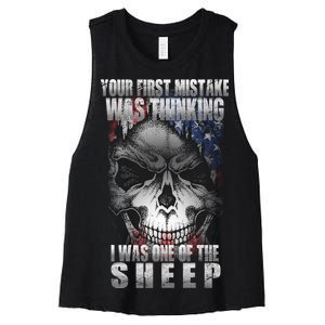 First Mistake Was Thinking I Was One Of the Sheep Women's Racerback Cropped Tank