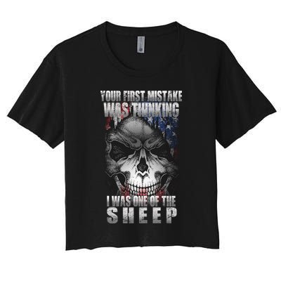 First Mistake Was Thinking I Was One Of the Sheep Crop Top
