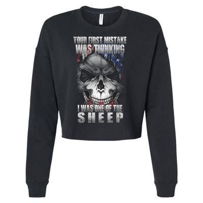 First Mistake Was Thinking I Was One Of the Sheep Cropped Pullover Crew