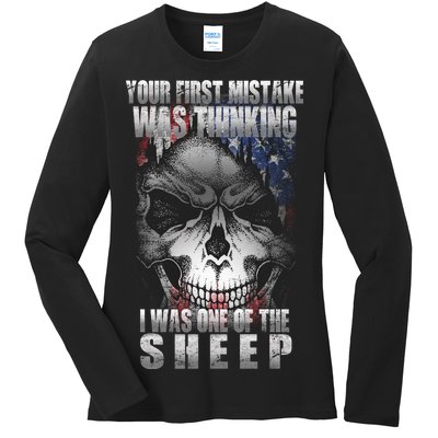 First Mistake Was Thinking I Was One Of the Sheep Ladies Long Sleeve Shirt