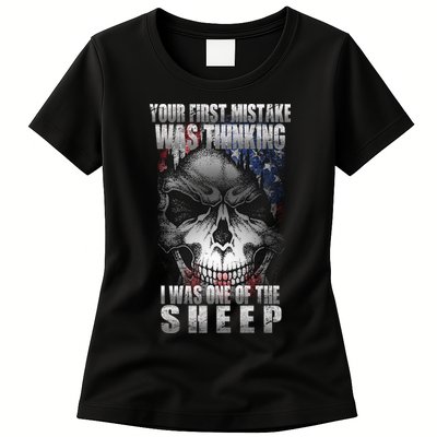 First Mistake Was Thinking I Was One Of the Sheep Womens T-Shirt