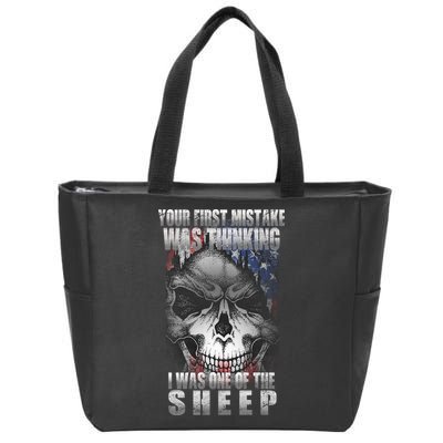 First Mistake Was Thinking I Was One Of the Sheep Zip Tote Bag