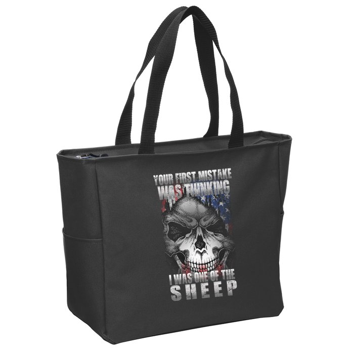First Mistake Was Thinking I Was One Of the Sheep Zip Tote Bag