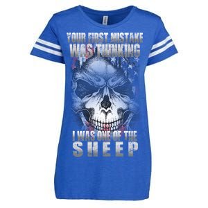 First Mistake Was Thinking I Was One Of the Sheep Enza Ladies Jersey Football T-Shirt