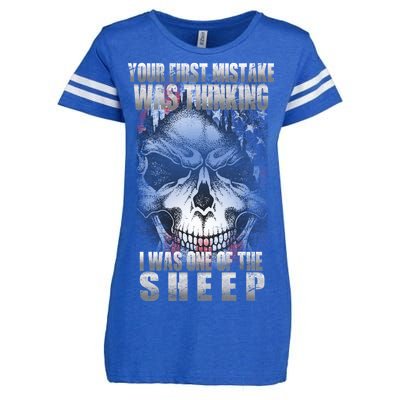 First Mistake Was Thinking I Was One Of the Sheep Enza Ladies Jersey Football T-Shirt