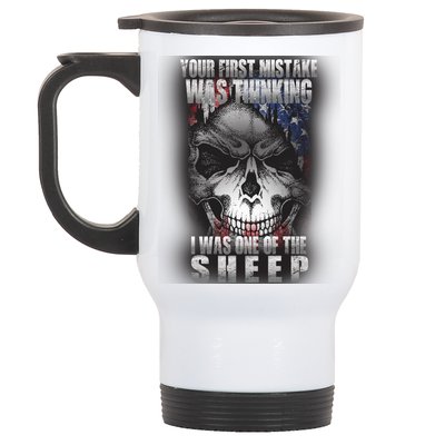 First Mistake Was Thinking I Was One Of the Sheep Stainless Steel Travel Mug