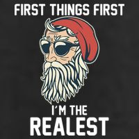 First Things First I'm the Realest Cool Santa 7 Panel Mesh Trucker Snapback Hat