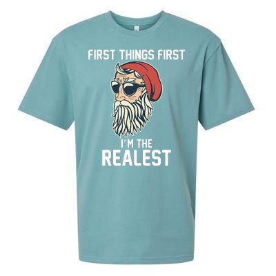 First Things First I'm the Realest Cool Santa Sueded Cloud Jersey T-Shirt