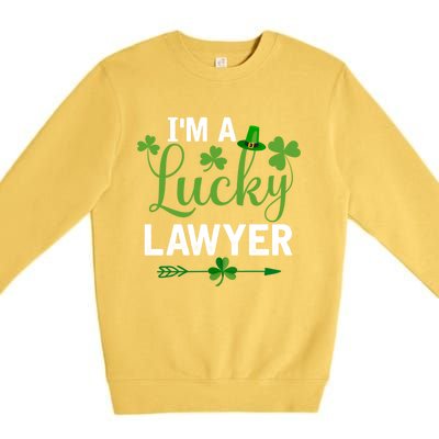 Funny Irish St Patricks Day Costume I'm A Lucky Lawyer Meaningful Gift Premium Crewneck Sweatshirt