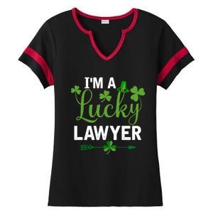 Funny Irish St Patricks Day Costume I'm A Lucky Lawyer Meaningful Gift Ladies Halftime Notch Neck Tee