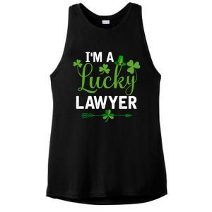 Funny Irish St Patricks Day Costume I'm A Lucky Lawyer Meaningful Gift Ladies PosiCharge Tri-Blend Wicking Tank