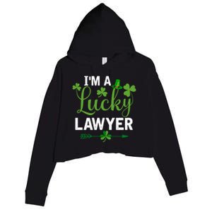 Funny Irish St Patricks Day Costume I'm A Lucky Lawyer Meaningful Gift Crop Fleece Hoodie