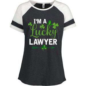 Funny Irish St Patricks Day Costume I'm A Lucky Lawyer Meaningful Gift Enza Ladies Jersey Colorblock Tee