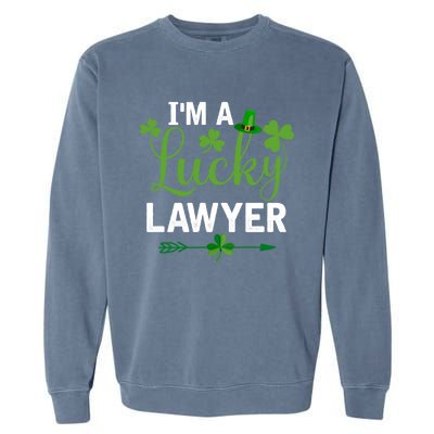 Funny Irish St Patricks Day Costume I'm A Lucky Lawyer Meaningful Gift Garment-Dyed Sweatshirt