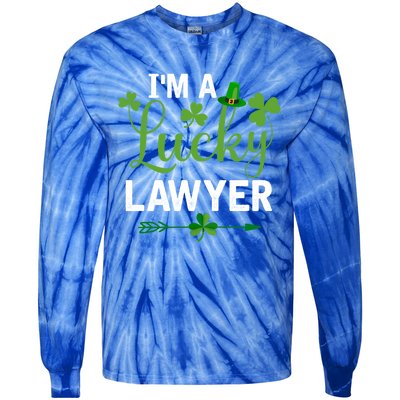 Funny Irish St Patricks Day Costume I'm A Lucky Lawyer Meaningful Gift Tie-Dye Long Sleeve Shirt