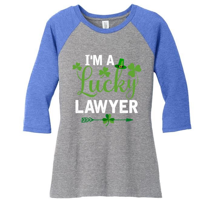 Funny Irish St Patricks Day Costume I'm A Lucky Lawyer Meaningful Gift Women's Tri-Blend 3/4-Sleeve Raglan Shirt