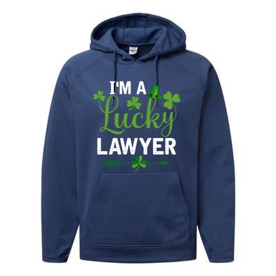 Funny Irish St Patricks Day Costume I'm A Lucky Lawyer Meaningful Gift Performance Fleece Hoodie