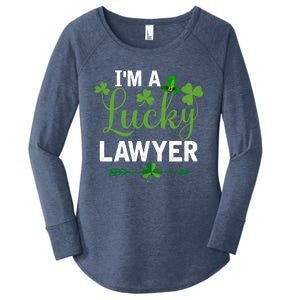 Funny Irish St Patricks Day Costume I'm A Lucky Lawyer Meaningful Gift Women's Perfect Tri Tunic Long Sleeve Shirt