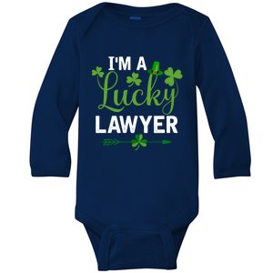 Funny Irish St Patricks Day Costume I'm A Lucky Lawyer Meaningful Gift Baby Long Sleeve Bodysuit