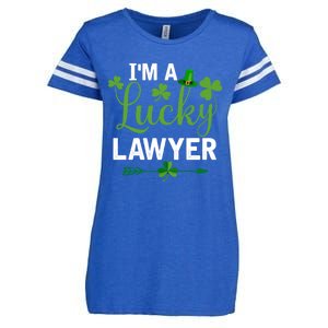 Funny Irish St Patricks Day Costume I'm A Lucky Lawyer Meaningful Gift Enza Ladies Jersey Football T-Shirt