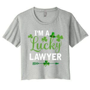 Funny Irish St Patricks Day Costume I'm A Lucky Lawyer Meaningful Gift Women's Crop Top Tee