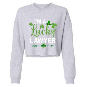 Funny Irish St Patricks Day Costume I'm A Lucky Lawyer Meaningful Gift Cropped Pullover Crew